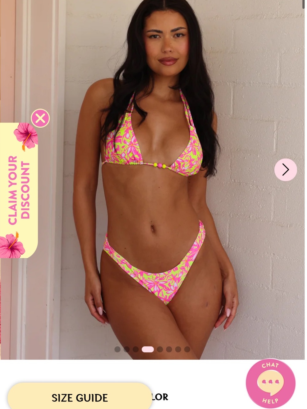 Kulani kinis y Cheeky Bikini Bottom - Sherbet Skies and triangle top - Picture 2 of 6